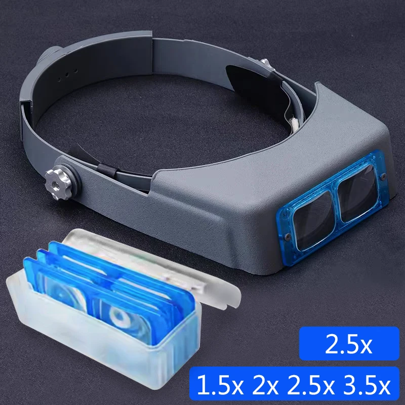

Head Wearing Magnifier 1.5x 2x 2.5x 3.5x Jewellery Magnifier Eye Loupe Watchmaker Repair Tool Helmet Magnifying Glasses