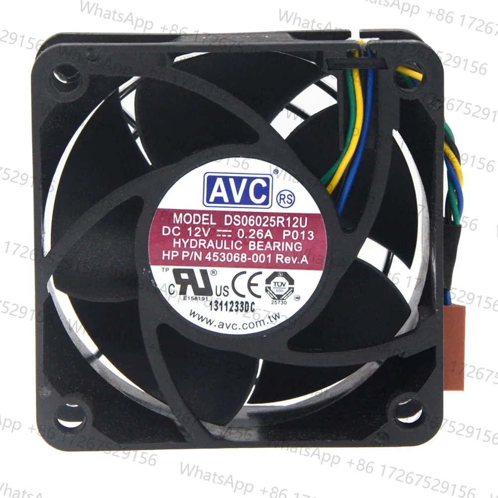 1pcs DS06025R12U New For AVC DC 12V 0.26A 4-wire 4-pin connector 60mm 60x60x25mm Server Square Cooling fans