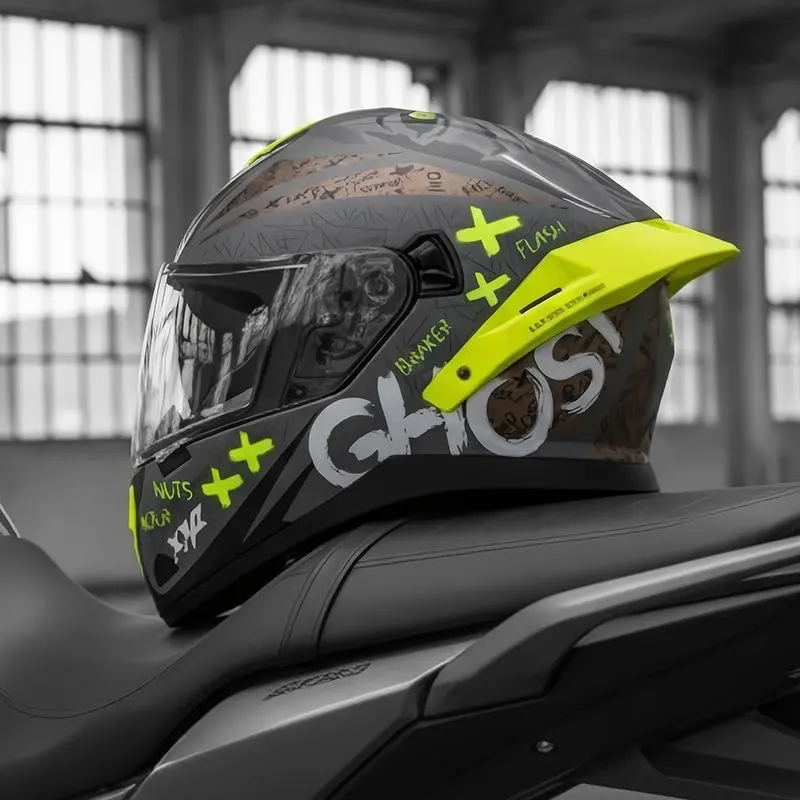 Motorcycle Helmets Anti-fog Dual Lenses Large Tail Full Face Helmets Motorbike Lightweight Racing Helmets Casque Moto Casco