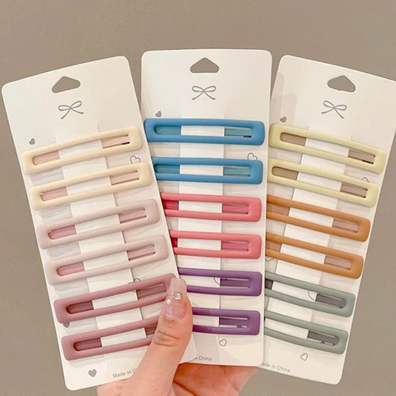 6 шт. модные практичные универсальные заколки Morandi Color BB для волос, боковые Заколки для женщин и девочек, аксессуары для волос