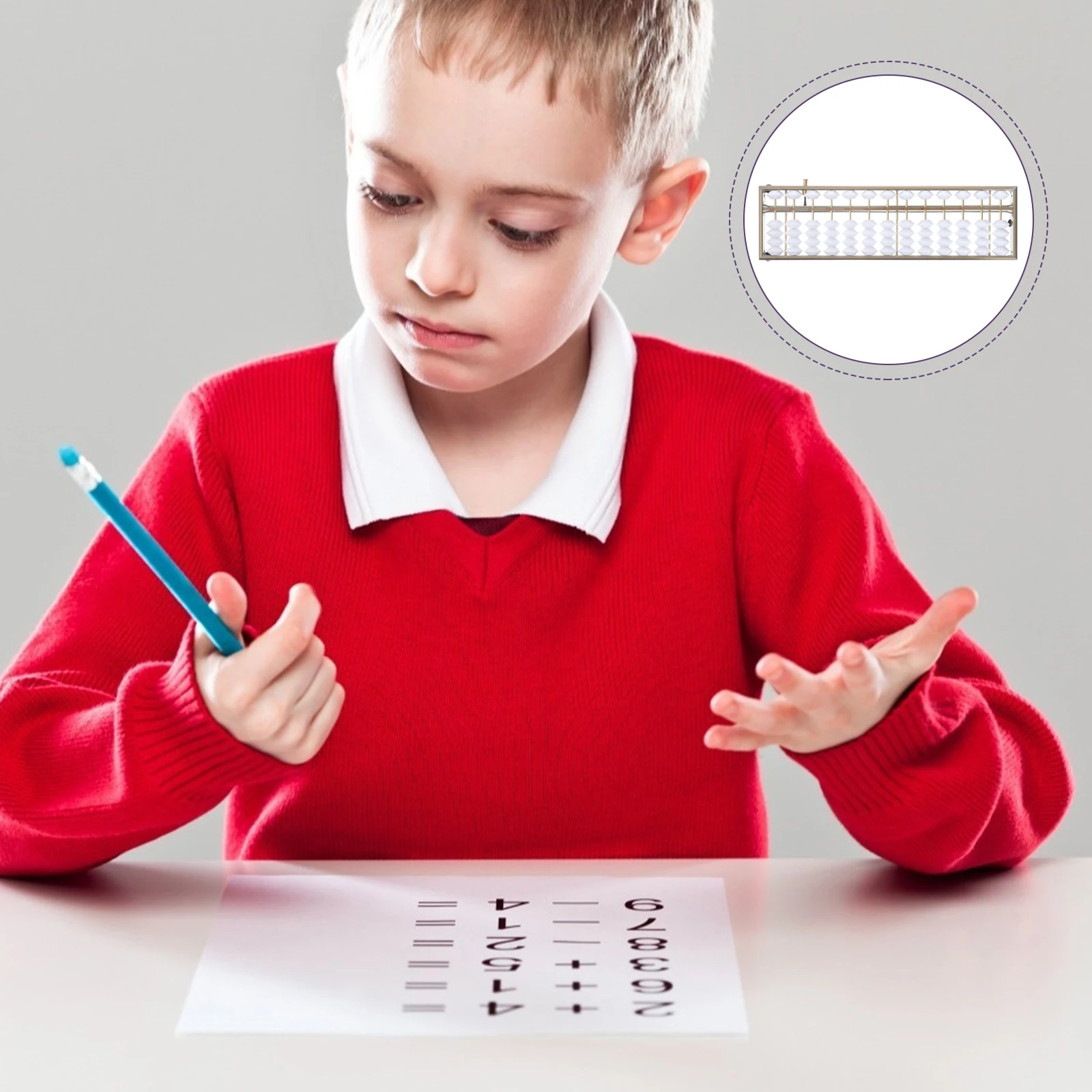 

2 pcs White Aluminum Abacus Kids Math Toy Teach Counting Children Arithmetic Beads Calculator Educational Learning Brain