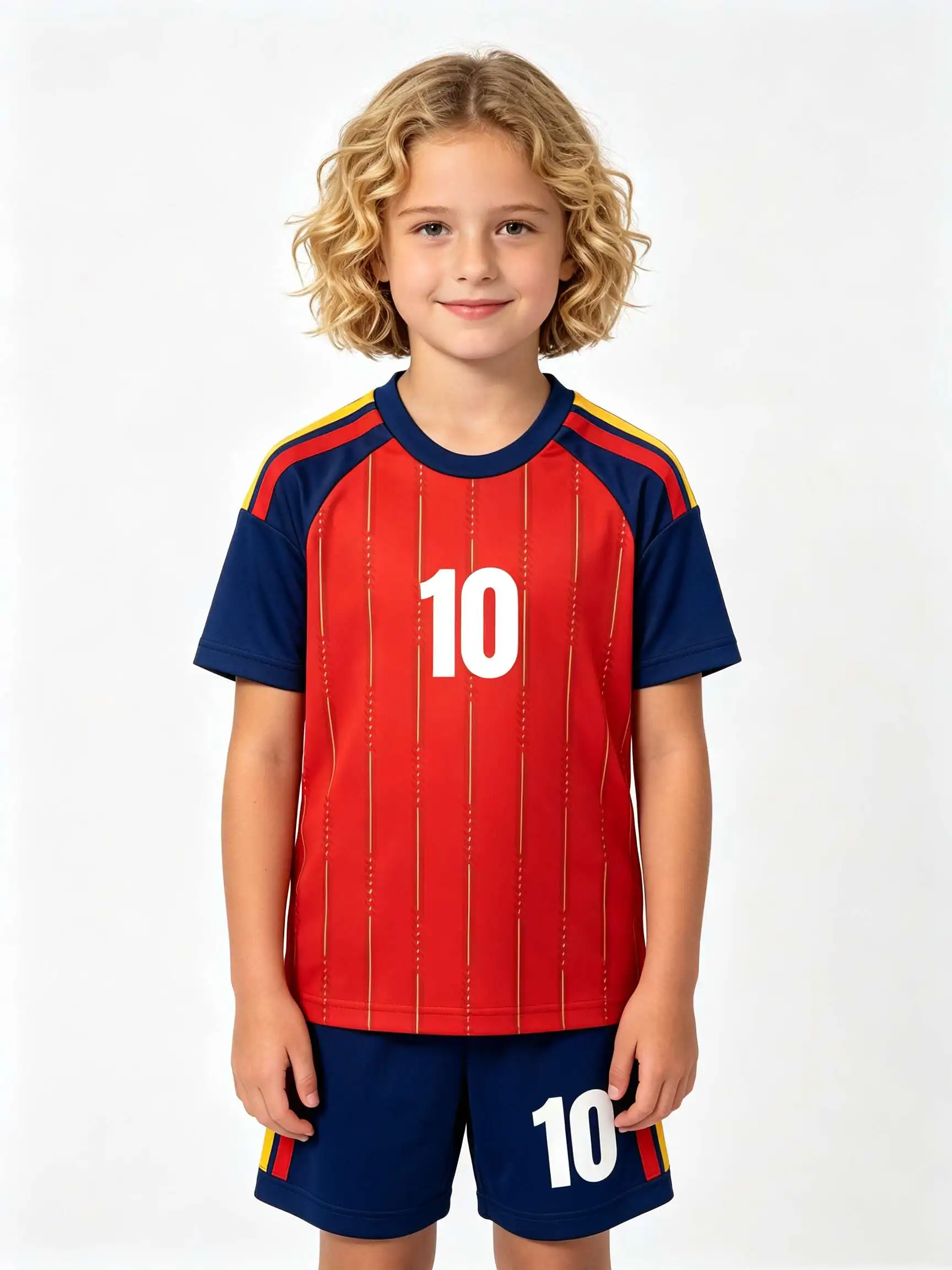 New 26/27 Unisex Blank Soccer 2‑Piece Set, Kids Adults Parent‑Child Kit, Custom No. 7  for School Outdoor Team Sports