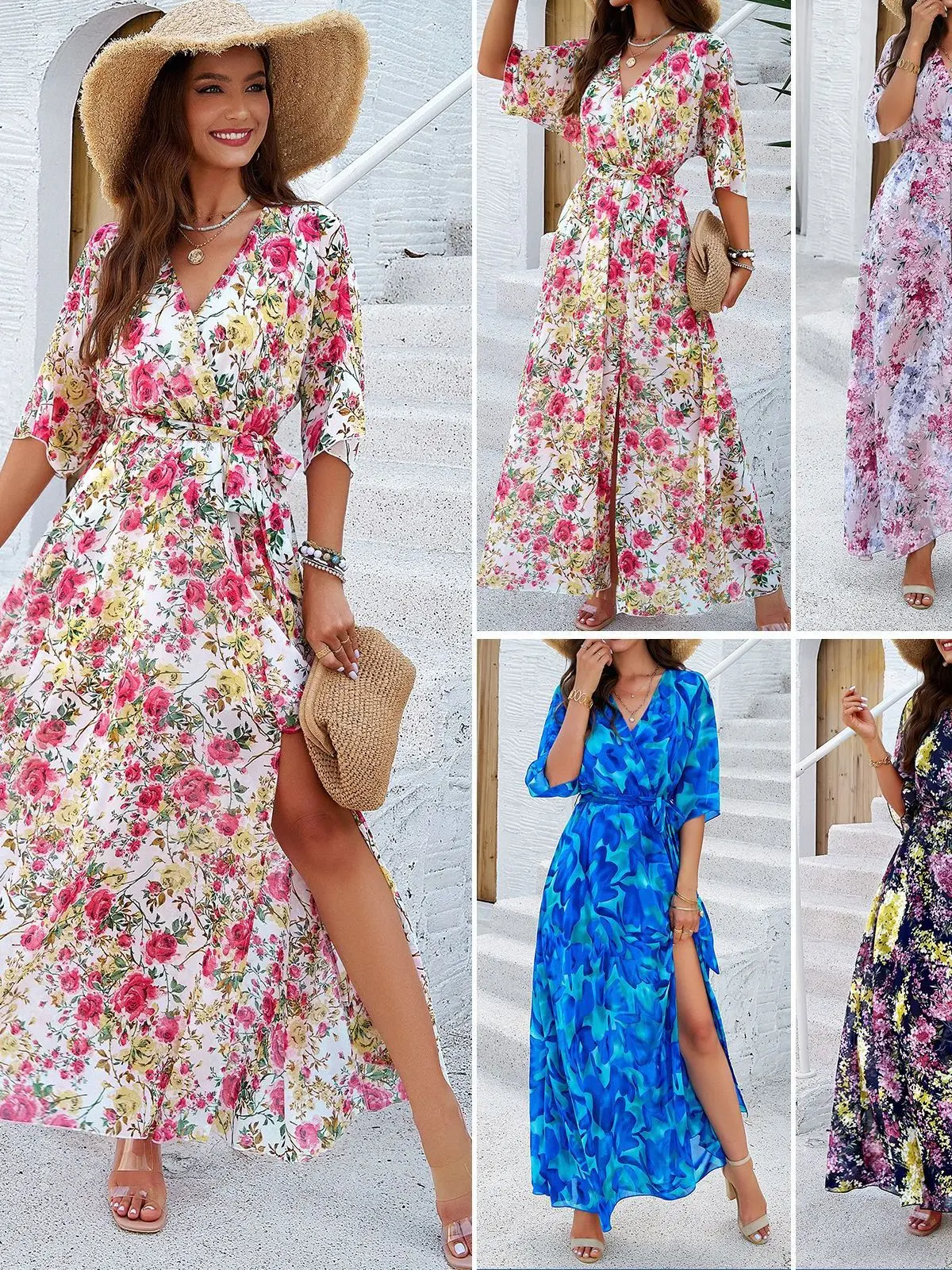 Floral Print V-Ne S…