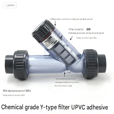 Transparent PVC‑U Y Type Strainer UPVC Pipeline Filter Industrial Chemical Water Filter 20‑110mm