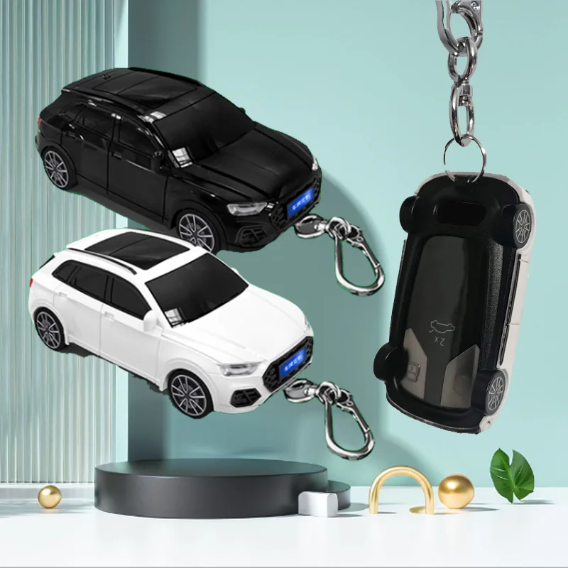 

Car Model Key Case for Audi Q5 Q5L Key Cover AOYEF Car Model Key Plastic Protective Shell with Light Creative Gift Accessories