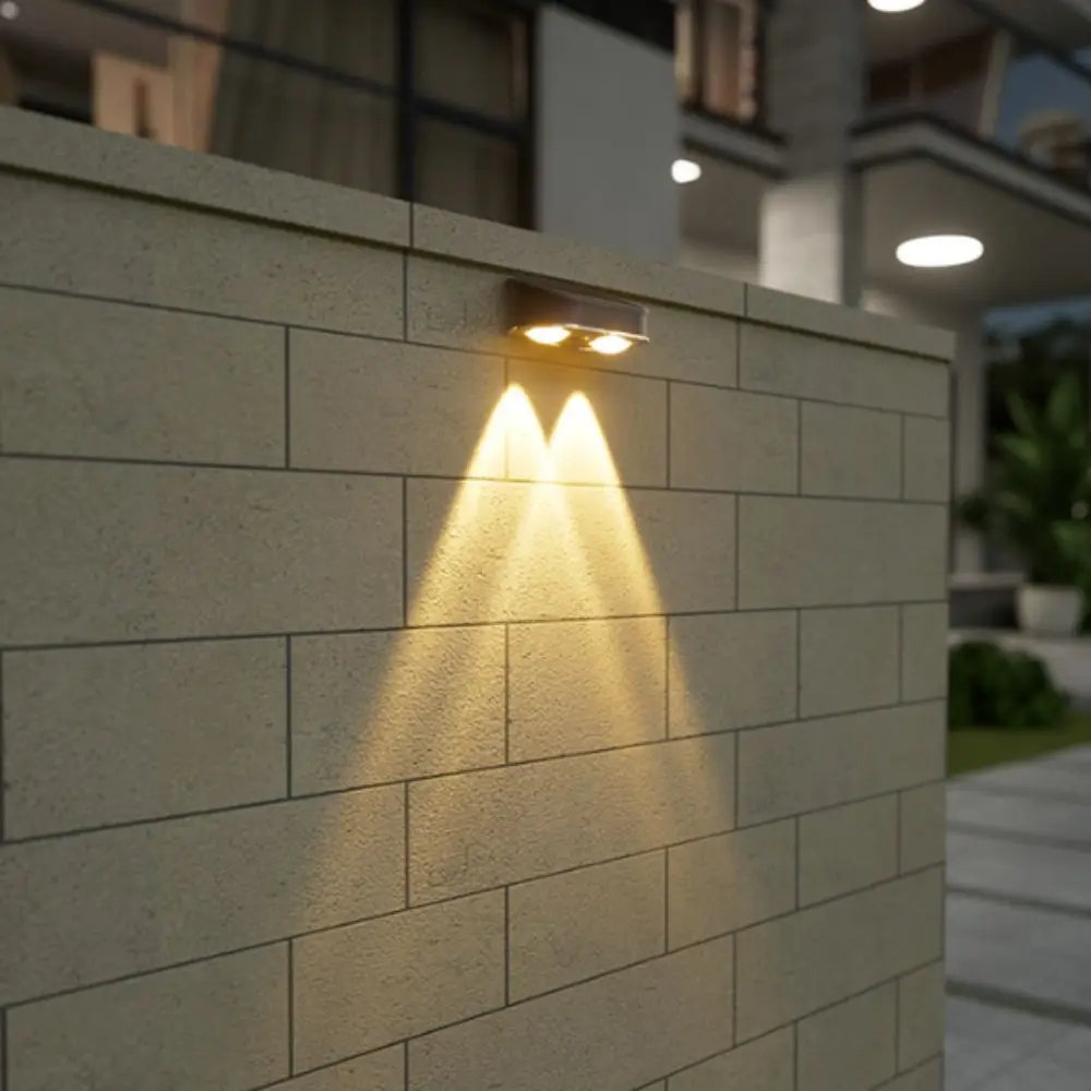 Waterproof Solar Wall Light Wall-Mounted Gradient Glow Wall Lamp High-Efficiency Solar Panel Energy-Saving