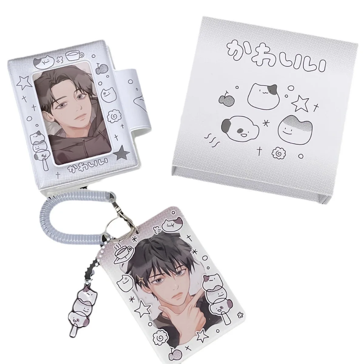 Muxinn Black And White Cute Animal Acrylic Holder Display Pendant Transparent 3-Inch Small Card Star Chasing Instagram Style