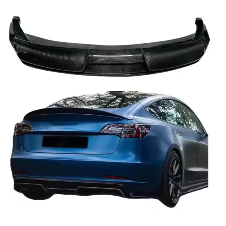 

Car Accessories ART Style Carbon Fiber Car Rear Bumper Lip for Teslal MODEL 3 2019