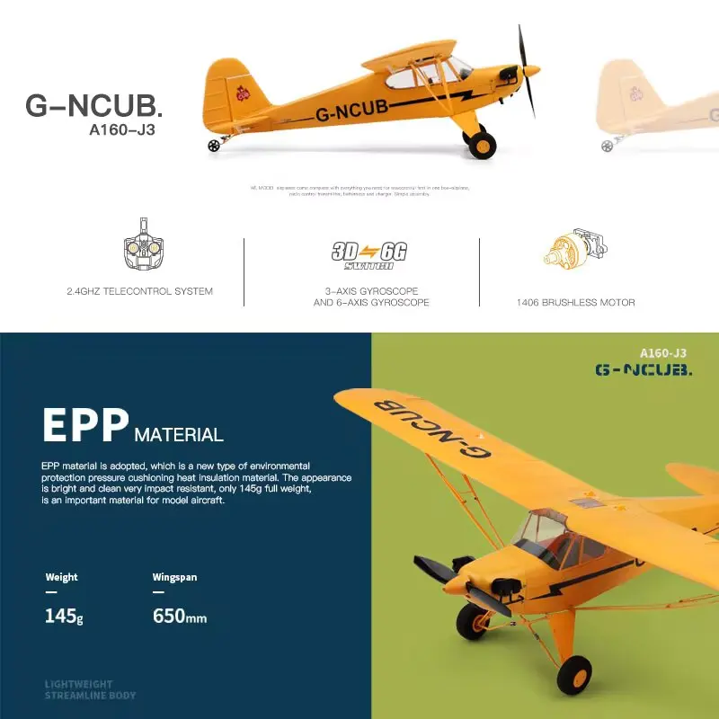 WLtoys XK A160 RC Airplane 2.4G 3D/6G RC Plane With 650mm Wingspan Brushless Motor EPP Foam Big Plane Toys for Children