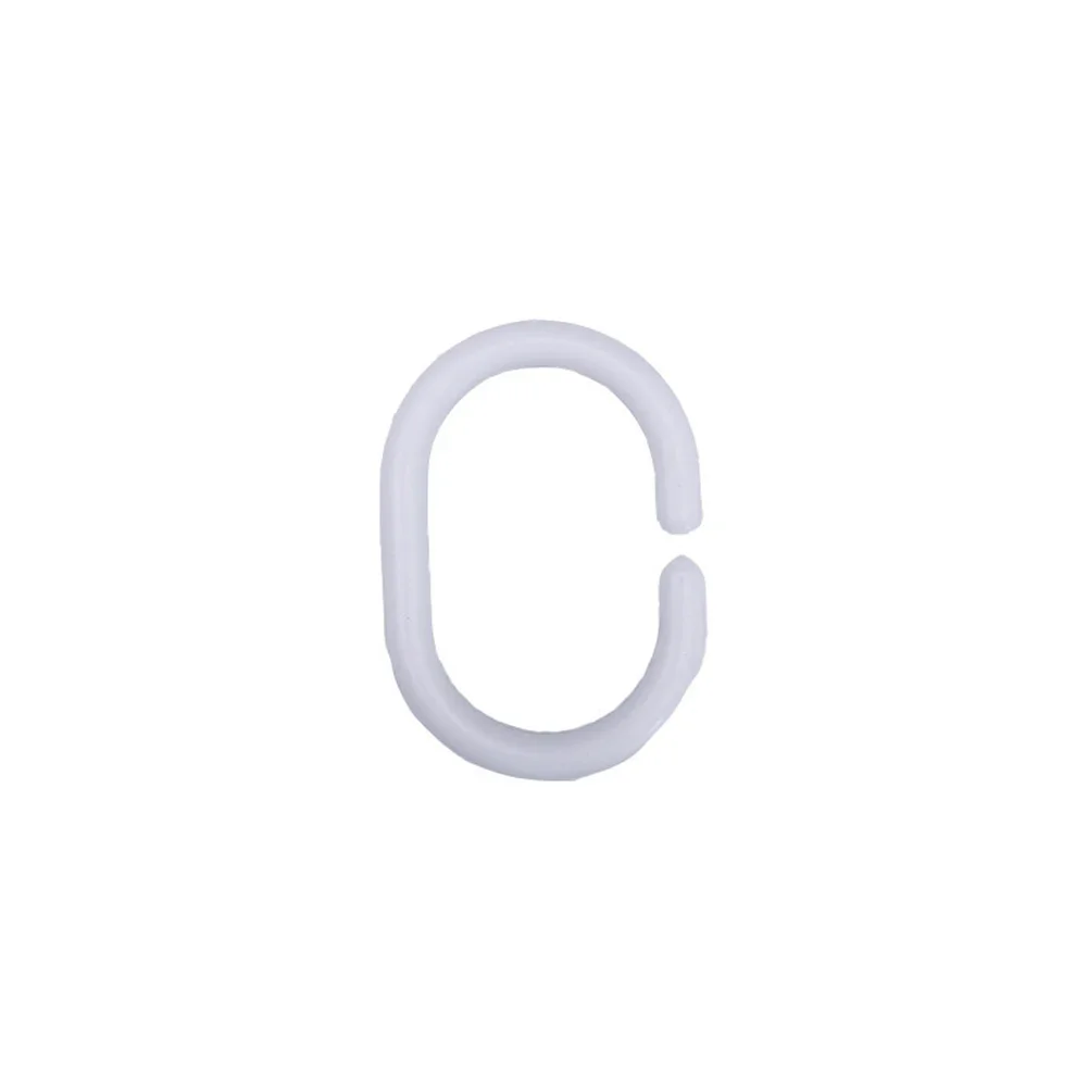 Branco C-Shaped Cortina Guia Cabide, Privacy Guide, Ganchos de substituição, Privacy Spare Parts, Pólo forte, Acessórios do banheiro