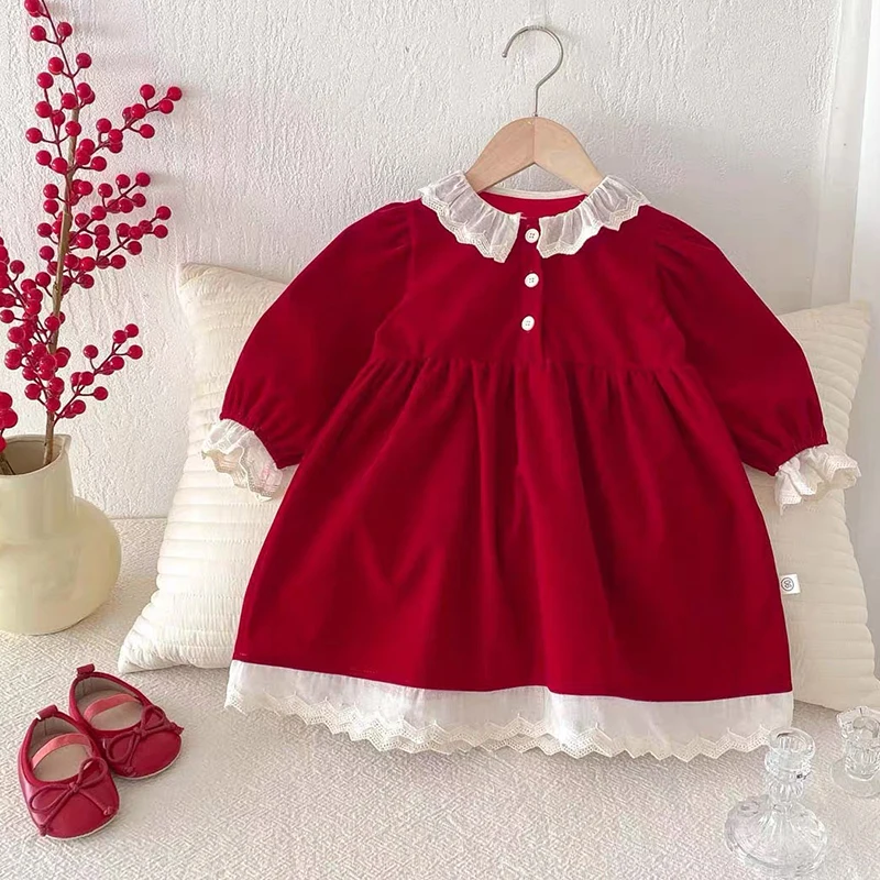 strapless open back dress Dazzling Red Dress with Bullion Flowers – Tara Baby Shop