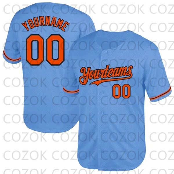 

Custom Blue Orange Baseball Jersey Men Women Short Sleeve Shirt 3D Printed Shirt Team Shirts Hip Hop Unisex Tops