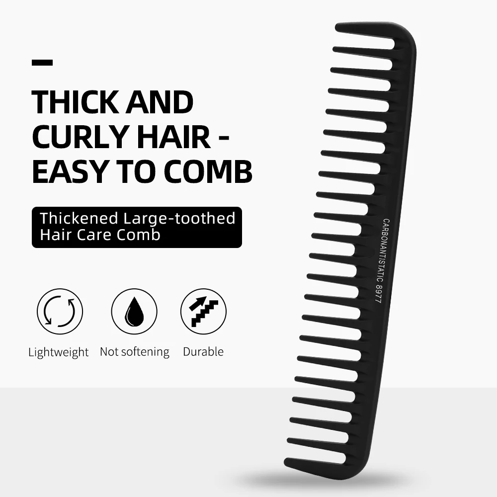 2-teiliger professioneller Kamm mit breiten Zähnen, verdicktes, hitzebeständiges Entwirrungswerkzeug, tragbarer Friseur-Hairstyling-Kamm