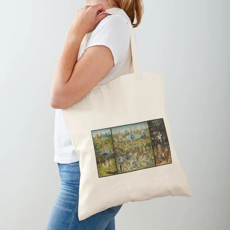 

Сумка-тоут «Сад земных утех» Герихомуса Босха (1480-1505), холщовая сумка, женская сумка, сумка для рук, женская холщовая сумка-тоут