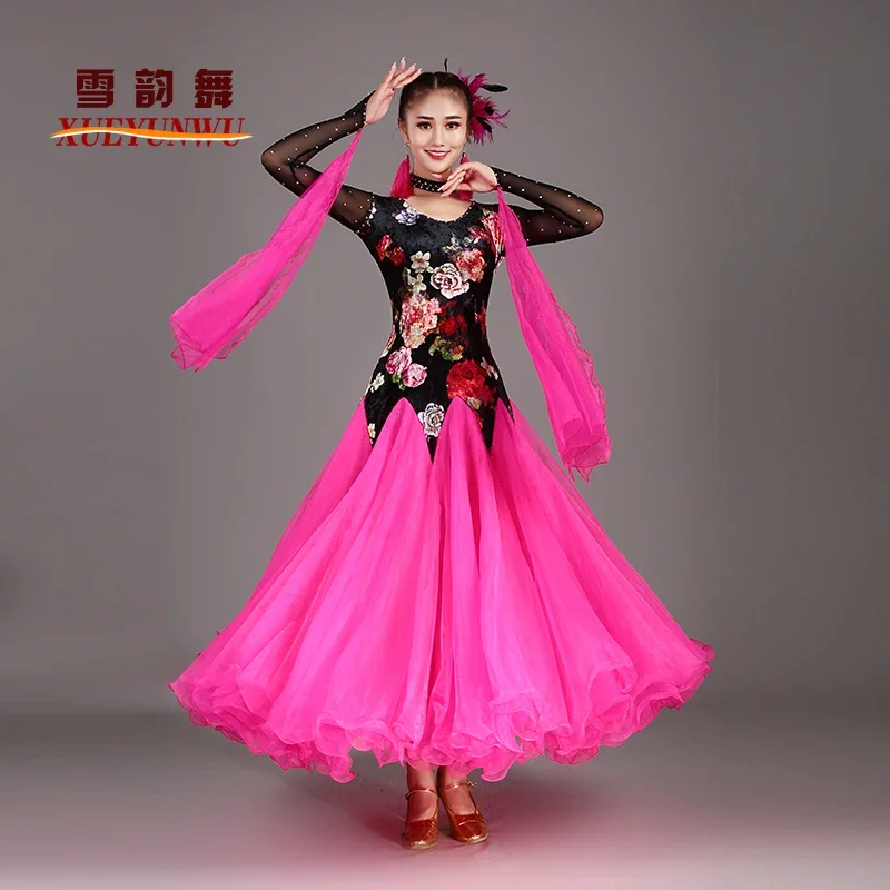 2025 신형 모던댄스 드레스 빅 스윙 경연대회 드레스 왈츠 공연 의상 국가 표준 무용복