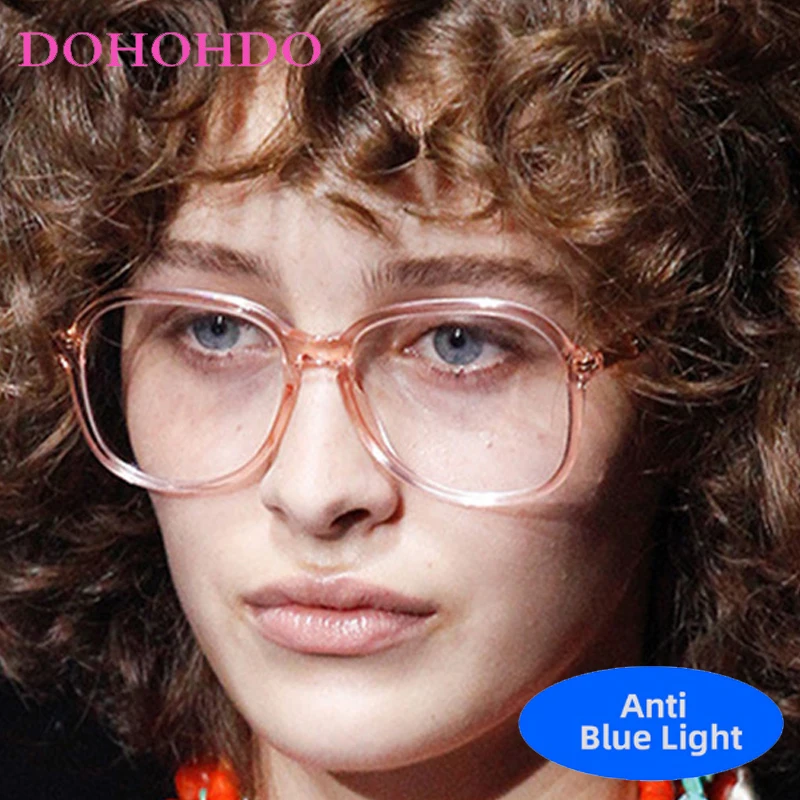 

Fashion Designer Blue Light Blocking Oversized Square Frame Eyewear Designer Brand Computer Play Games Optical Women Men Glasses