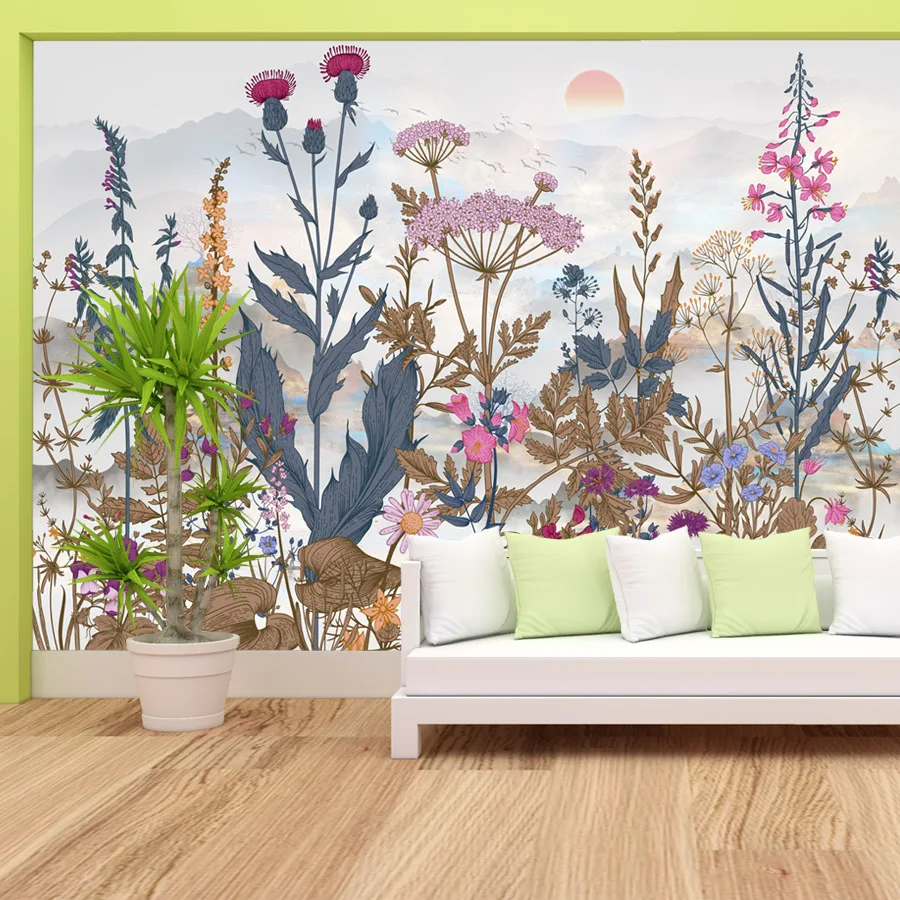 20+ Botanical Nature Wild Flowers Peel n Stick Wallpapers for Living Room Contact Wall Papers Home Decor Furniture Murals Prints