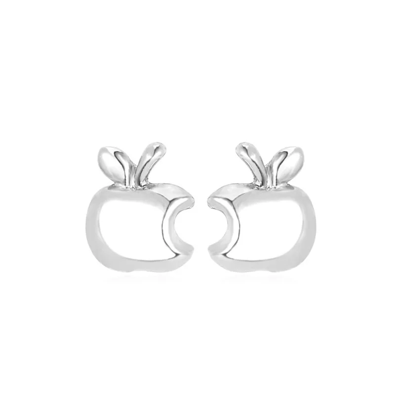 Apple Shape Gold/Silver Color Stud Earrings for Party Festival Birthday