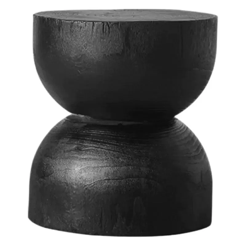 

Wabi Sand Wind Oval Four-legged Stool Living Room Sofa Small Coffee Table Solid Wood