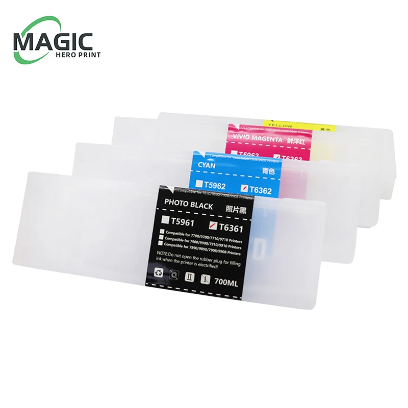 Magic T6361-T6369 T636A T636B for Epson 9908 refillable ink cartridge epson 7908 7890 9890 9710 7710 supply 9910 7910 7900 9910