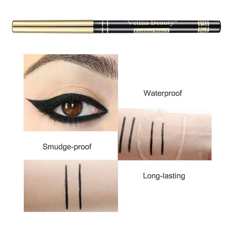 Lápis de delineador matte de longa duração, impermeável, fácil de usar, preto, branco, caneta liner lisa, ferramentas de maquiagem profissional para mulheres