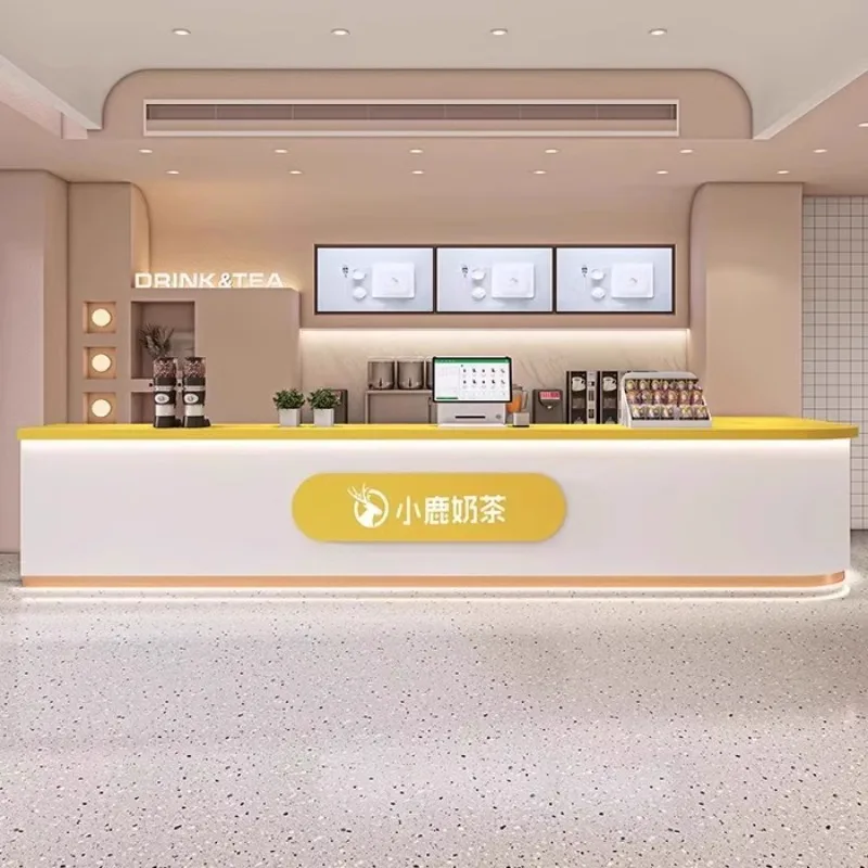 

Milk Tea Shop Reception Desks Simple Cake Shop Reception Desks Fashion Retro Office Furniture Sportello Di Ricevimento YSJDT