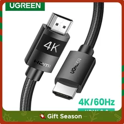 UGREEN HDMI 호환 2.0 케이블, RTX 3080 PS4 Xbox 스플리터 Aux 이더넷 케이블, 4K 3D 케이블, HDMI 호환 4K, 60Hz