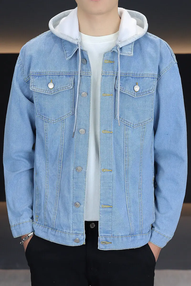 Celebrity style 2025 high-quality autumn fashion trend hooded denim shirt jacket denim shirt