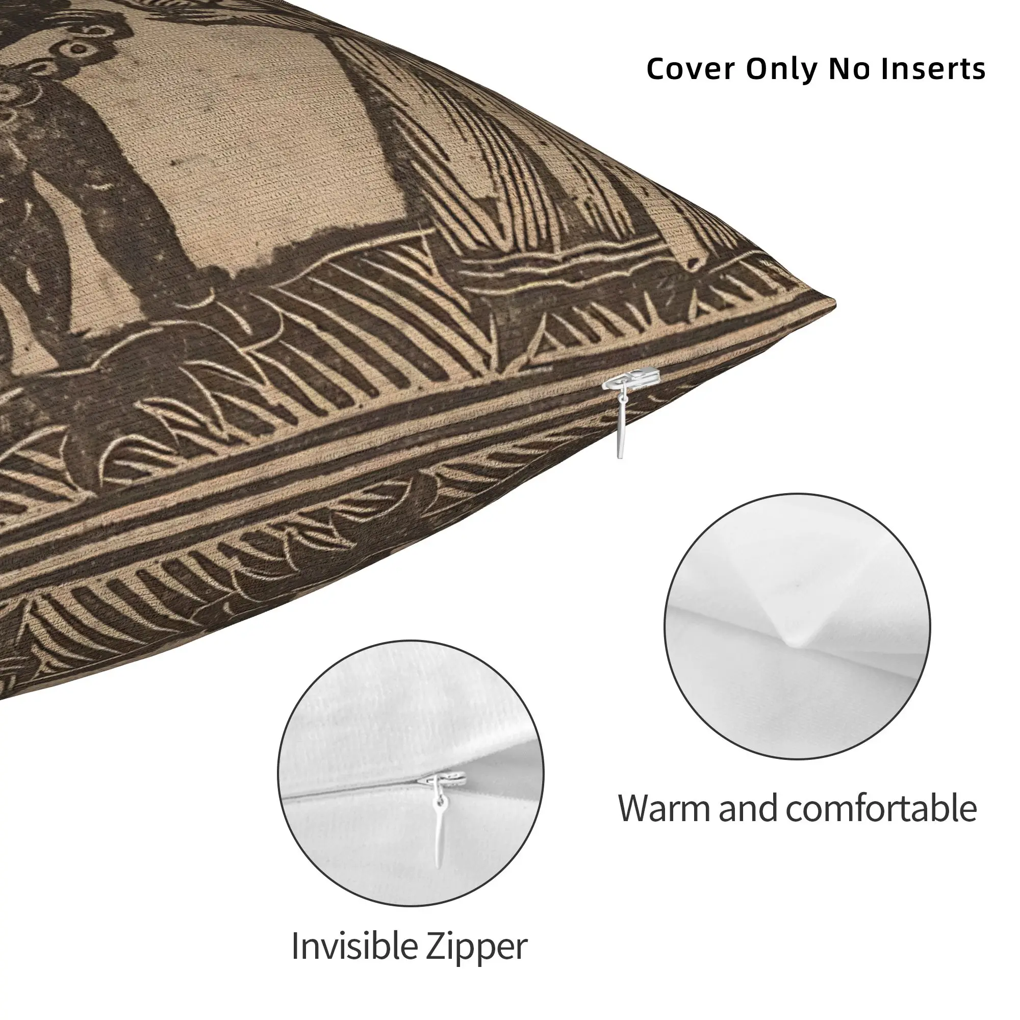 18th Century European Woodcut Prints Pillowcase Soft Polyester Cushion Cover Decorative Dragon Witch Throw Pillow Case Cover