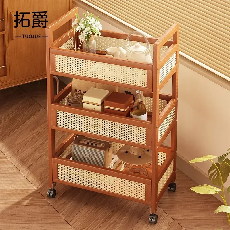 Medieval Multi Tier Storage Rack Removable Living Room Floor Organizer Simple Utility Trolley for Sundries