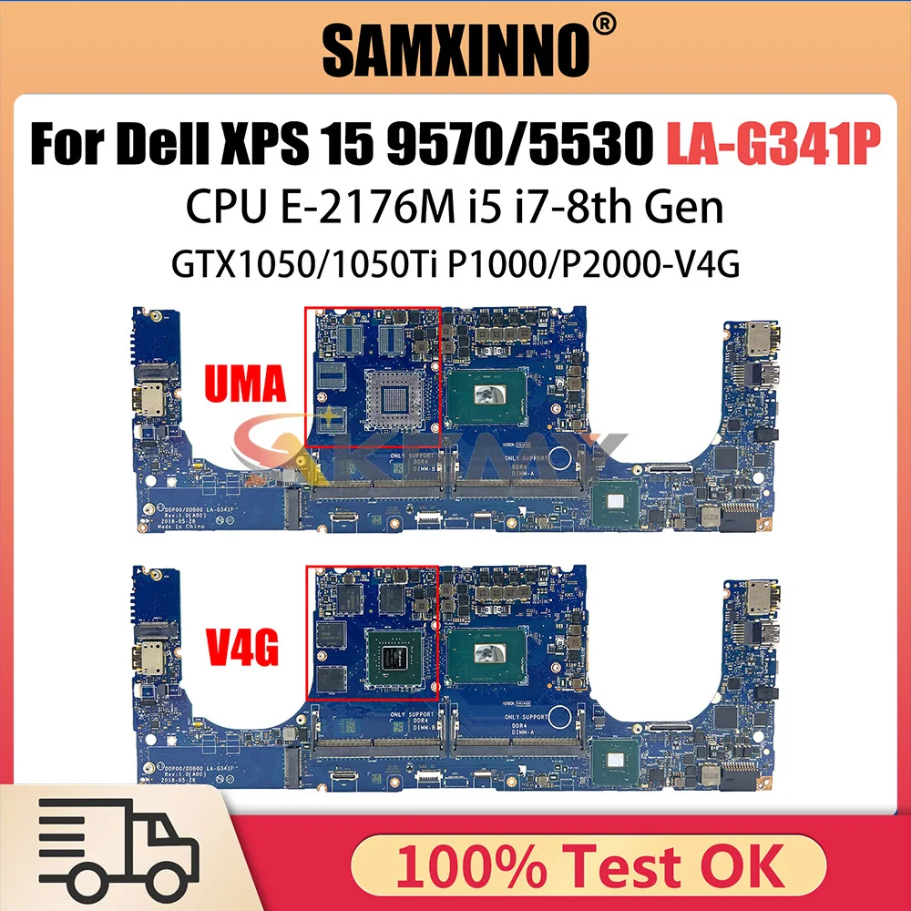 Placa base de LA-G341P para portátil DELL Precision 5530 9570, 0VDJMX, E-2176M, i5, i7, CPU, GTX1050/1050Ti, P1000/P2000, V4G