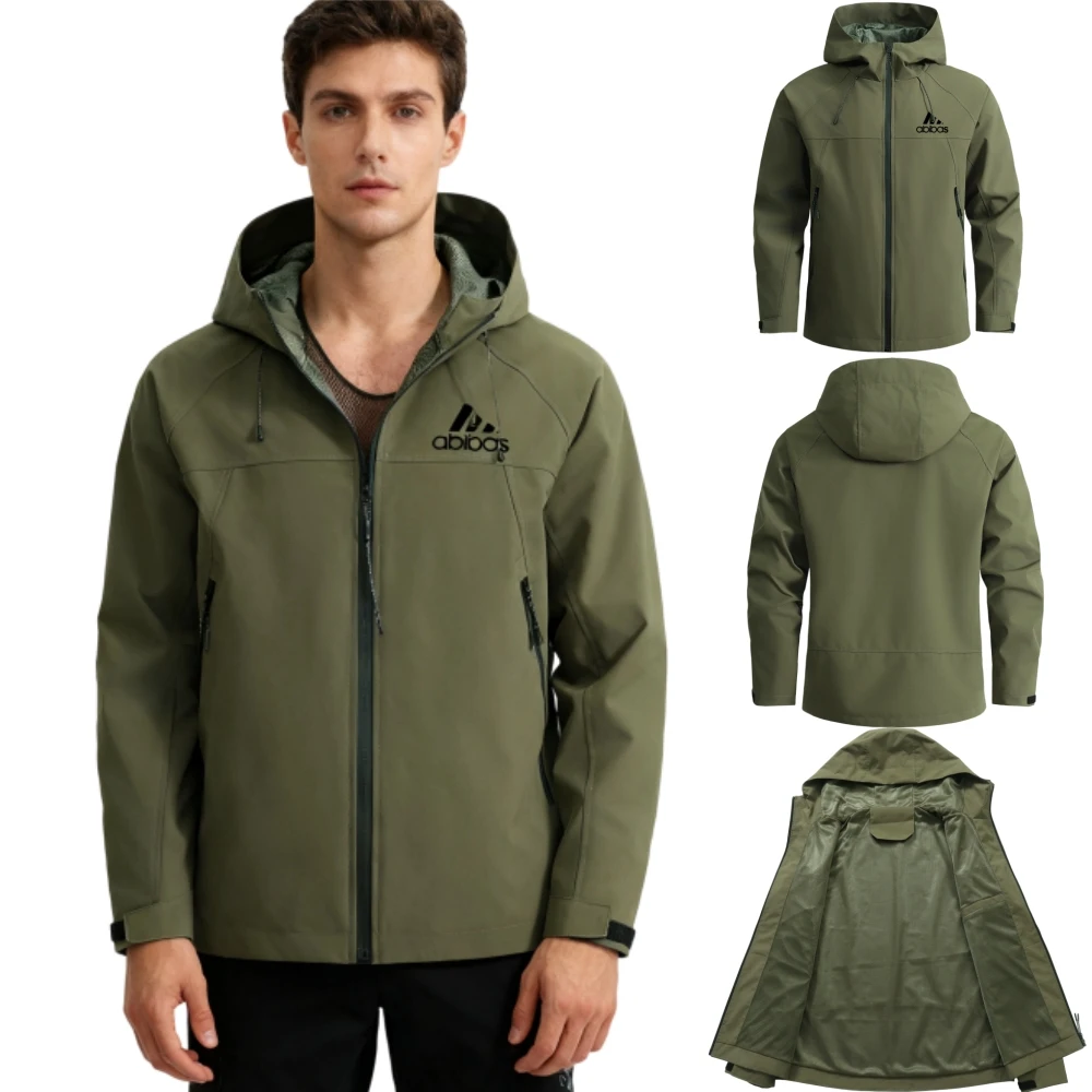 

Водонепроницаемая уличная куртка унисекс с капюшоном — ветрозащитные многоцветные регулируемые манжеты и карманы на молнии для пеших прогулок, путешествий, рыбалки