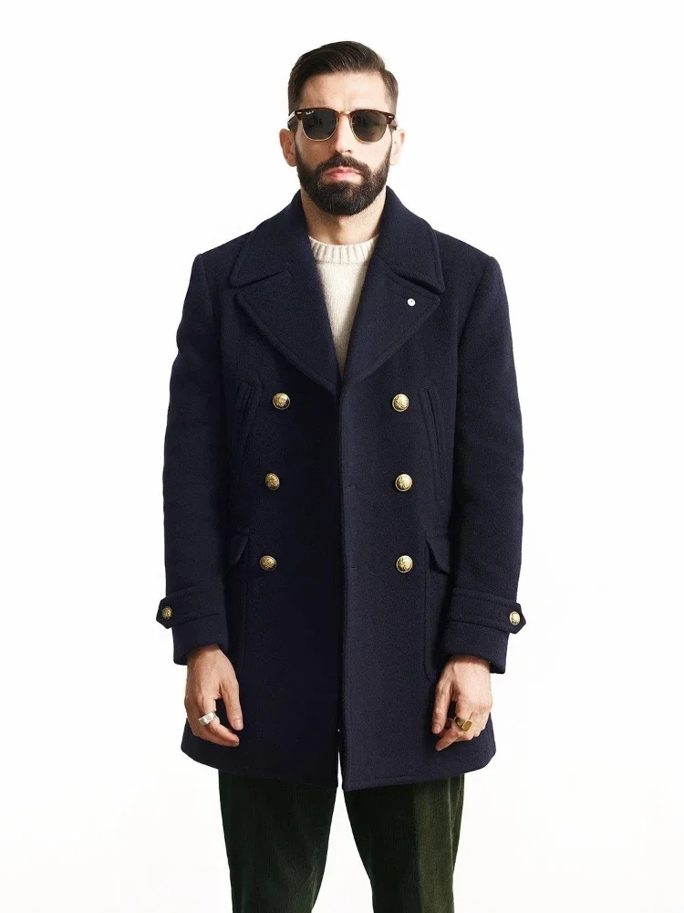Luxury Brand Men Overcoat Wool Coats Jacket Double-breasted Windbreaker Slim Coat Trend Solid Outerwear Mens Coat Design New