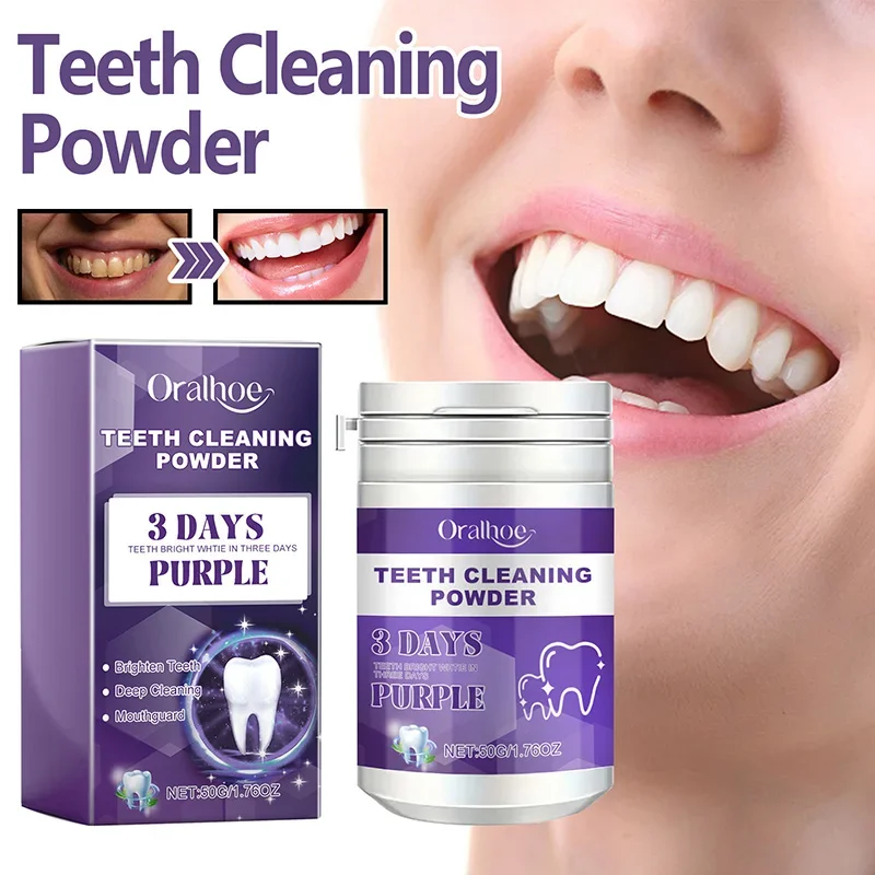 Teeth Whitening Powder Oral Cleansing Yellow Tooth Removal Stain Plaque Fresh Breath Deep Clean Polish Formula Tooth Powder