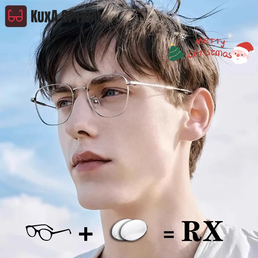 

KUXA Glasses Men Women Titanium Optical Eyewear Prescription Myopia Hyperopia Progressive Eyeglasses UV Clear Lenses