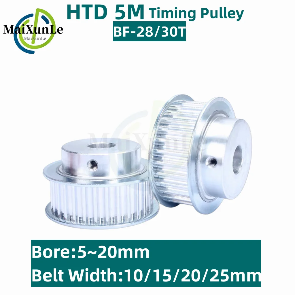 

HTD 5M Timing Pulley BF Type 28/30Teeth Bore 5mm-20mm for 10/15/20/25mm Width Belt Used In Linear Pulley 5GT