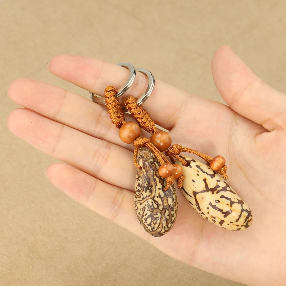 

Natural Thousand Eyes Bodhi Keychain Pendant Wealth Talisman Car Hanging Ornament Backpack Key Chain Accessory Gift