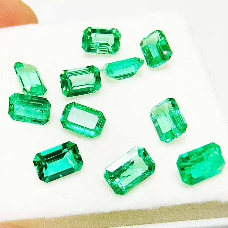 

Lab Grown Columbian Emerald Cut Small Size 4x6mm VVS1 for Charms DIY Ring Necklace Earrings Main Materials for Jewel Making