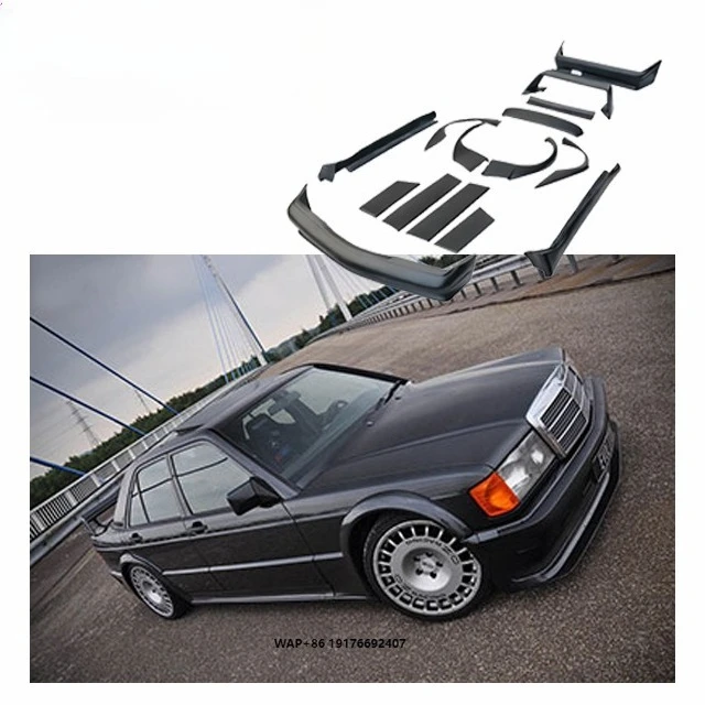 

For Mercedes W201 190E Body Kit Evo2 Front Bumper Rear Bumper Fender Spoiler Side Skirt Diffuser