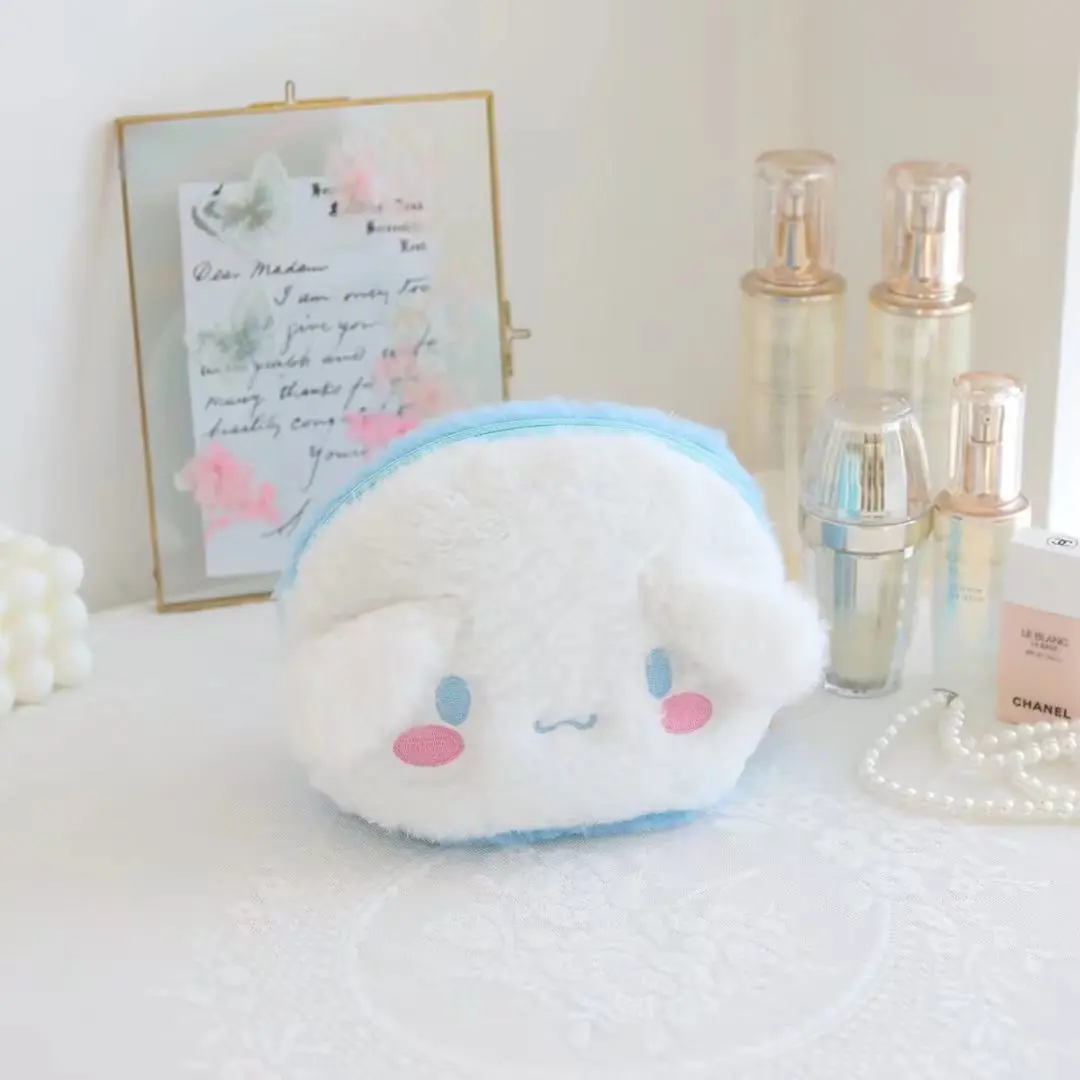 Lovely My Melody Cosmetic Bag Pochacco Cinnamoroll Plush Bag Kuromi Pom Pom Purin Japanese Style Cute Coin Purse High-capacity