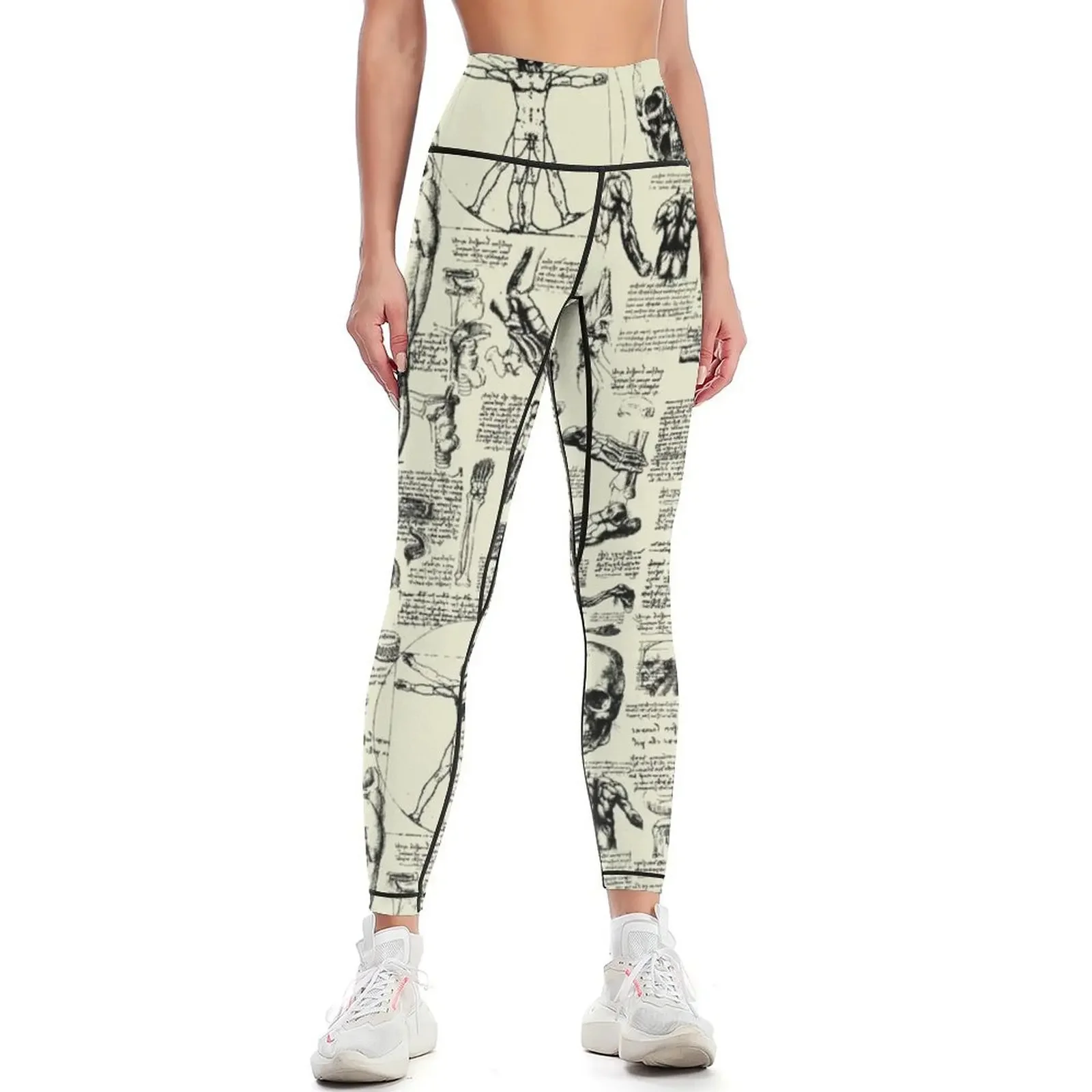 

Da Vinci's Anatomy Sketches // Parchment Leggings workout clothes for sport set Womens Leggings