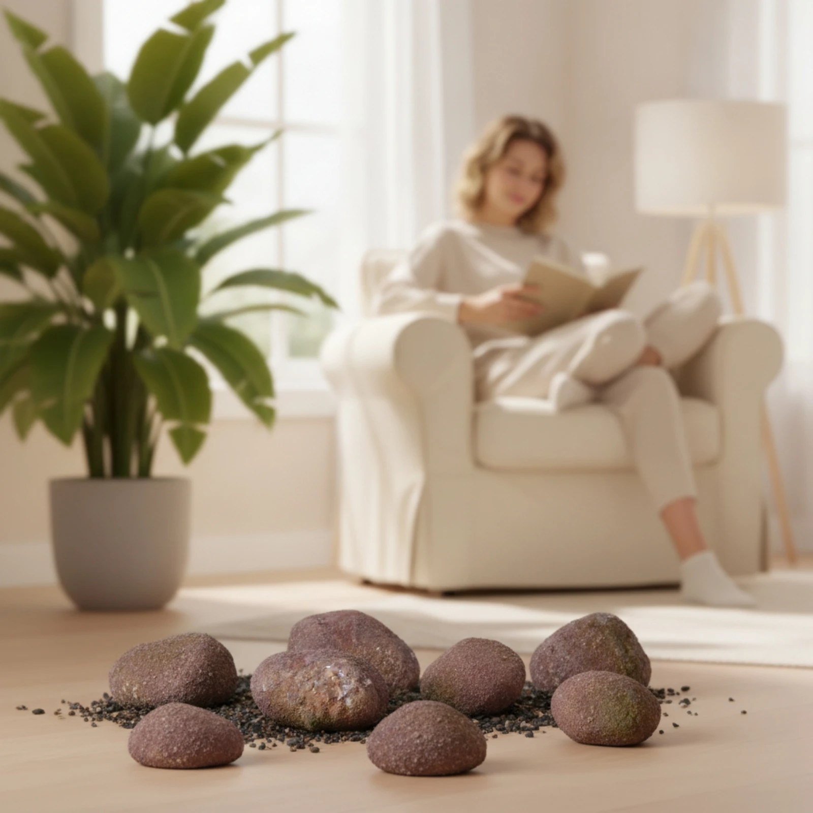 8 Pieces Artificial Pebbles Lightweight Fake Pebbles Artificial Stone Rock Textured Hollow Rocks Weather-Resistant