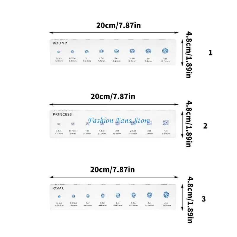 Đo kích thước trang sức acrylic đo chính xác cho ban nhạc đánh giá và thiết kế đá quý đánh giá và thiết kế