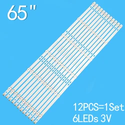 12PCSLED подсветка для 65D3 6X1 2 TV HRS_SQY65D3_6X12_2W_MCPCB 12 мм _ V2 HV650QUB-F9A JL.D65061330-031DS-M_V02 RNSMU6540 RTU6