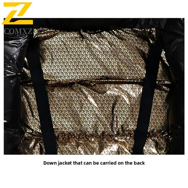 COMXZ 2025 Men Puffer Jacket Winter Windproof Thermal Coat Waterproof Hiking Parka Thickened Cotton Outdoor Sports Windbreaker