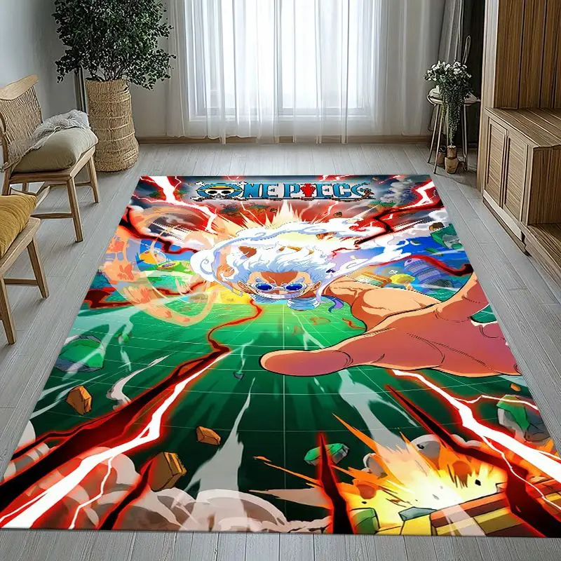 Anime Zoro One P-Piece Straw Hat Pirates Soft Non-Slip Area Rug for Living Room,Bedroom Playroom Carpet Mat for Sofa,Home Decor