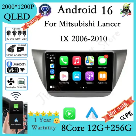 9 Inch For Mitsubishi Lancer IX 2006-2010 Car Radio Player 4G Stereo Multimedia Radio Navigation Carplay player Screen