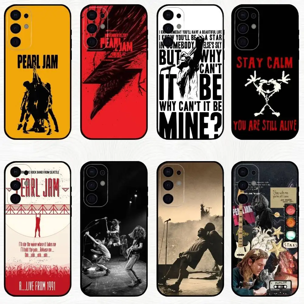 

P-Pearl J-Jam Phone Case For Samsung S25,S24,S23,S22,S21,S20,Plus,Fe,Lite,Others Black Cover