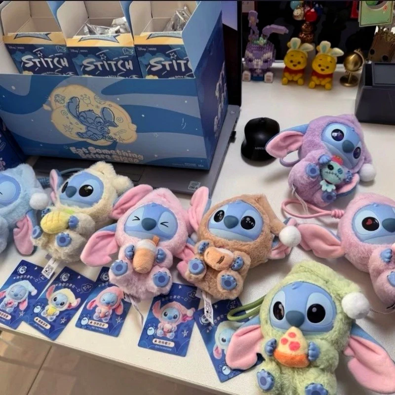 

Nwe Miniso Vinyl Plush Blind Box Stitch Eat Something Before Sleep Series Plush Mystery Box Vinyl Blind Box Doll Plush Toy Gift