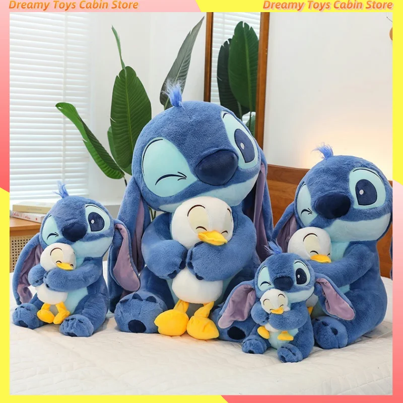 30-80cm Stitch And Lilo Plush Doll Cute Duck Stitch Plush Stuffed Toys Christmas Children Birthday Gifts Kawaii Home Decoration